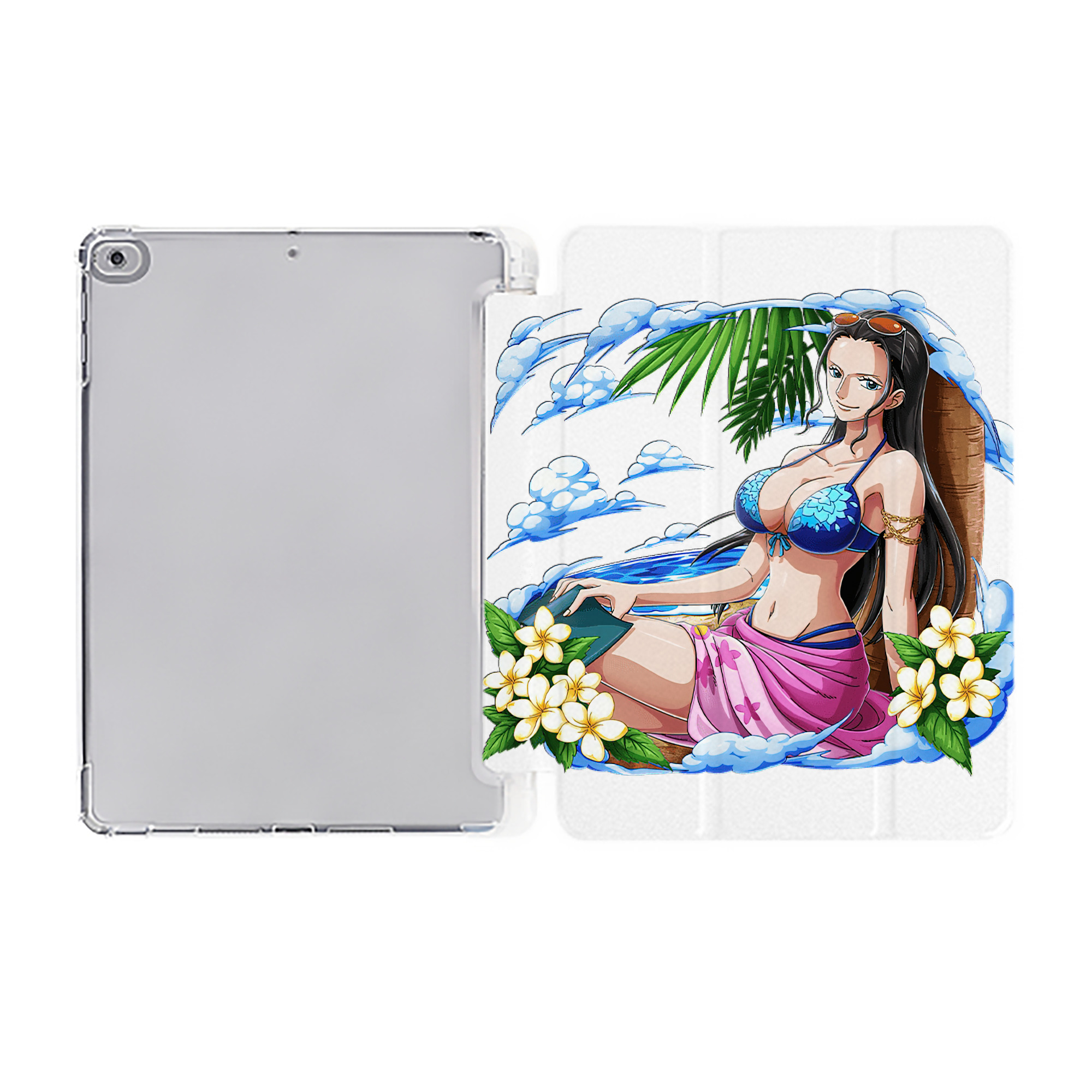 （画像用） ワンピース ニコ・ロビン ONE PIECE Nico Robin IPad ケース ペン収納付き 三つ折りスタンド PUレザー×シリコン 対応機種9.5/10.5/10.9インチ
